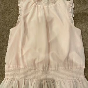 J. Crew Mock High Neck Ruffle Pink Blouse Size 4